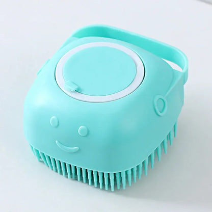 Pet Bath Brush with Hook Soft Silicone Scrub Brush