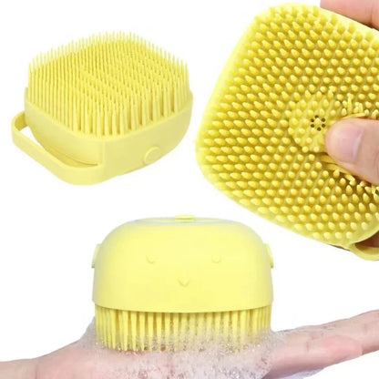 Pet Bath Brush with Hook Soft Silicone Scrub Brush